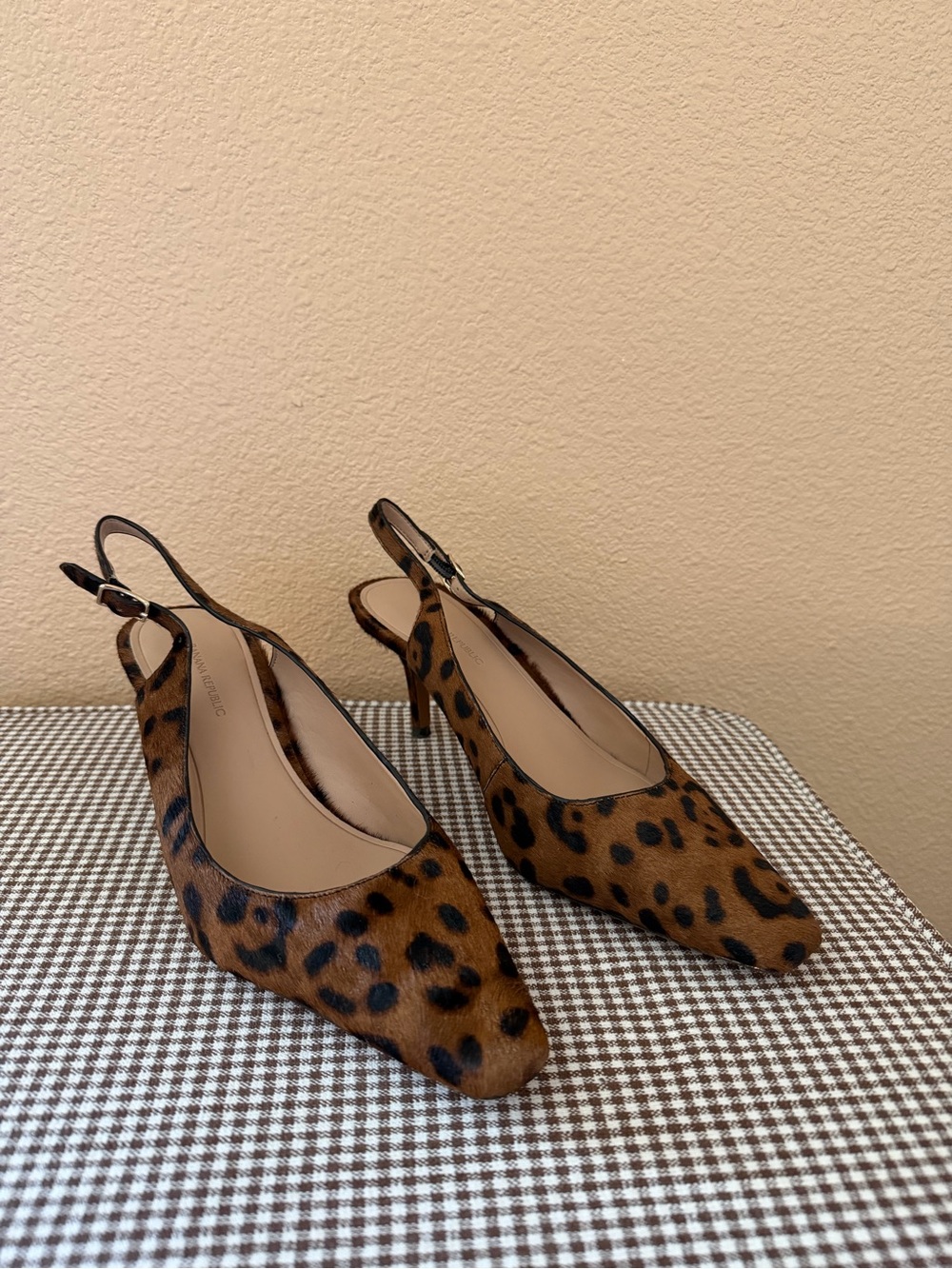 Banana Republic Leopard Print Slingback Heels - Brown & Black